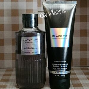 Bath & Body Works BLACK TIE Men’s 3 n 1 Body Wash & Body Cream 2PC Bundle